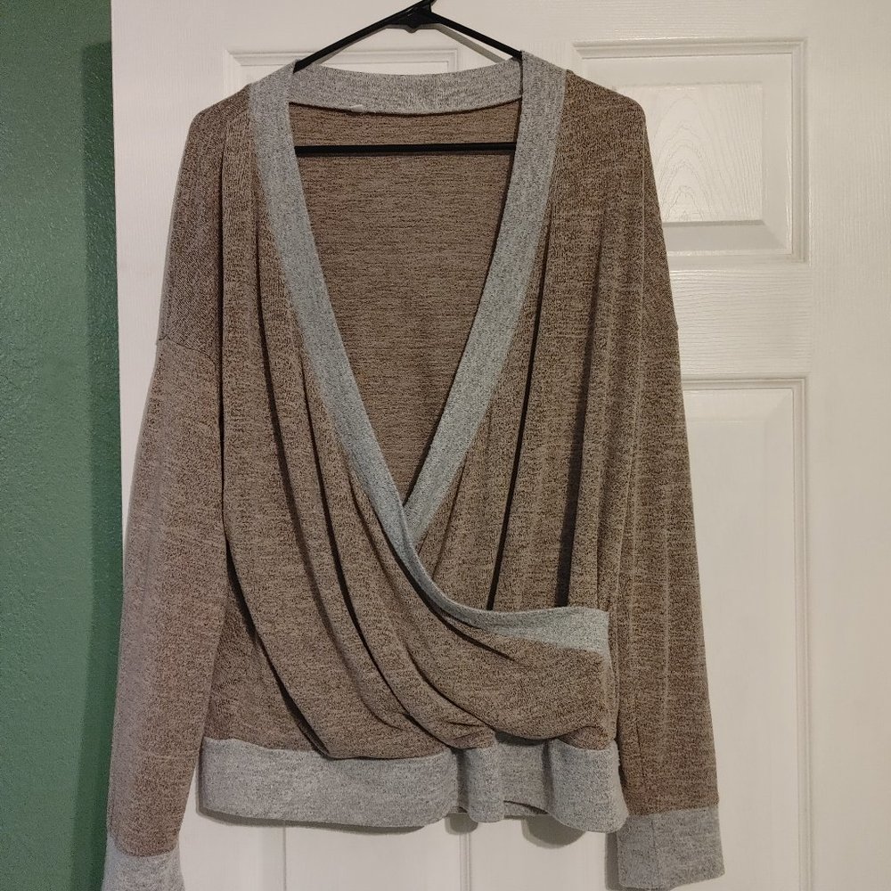 Plunge front blouse